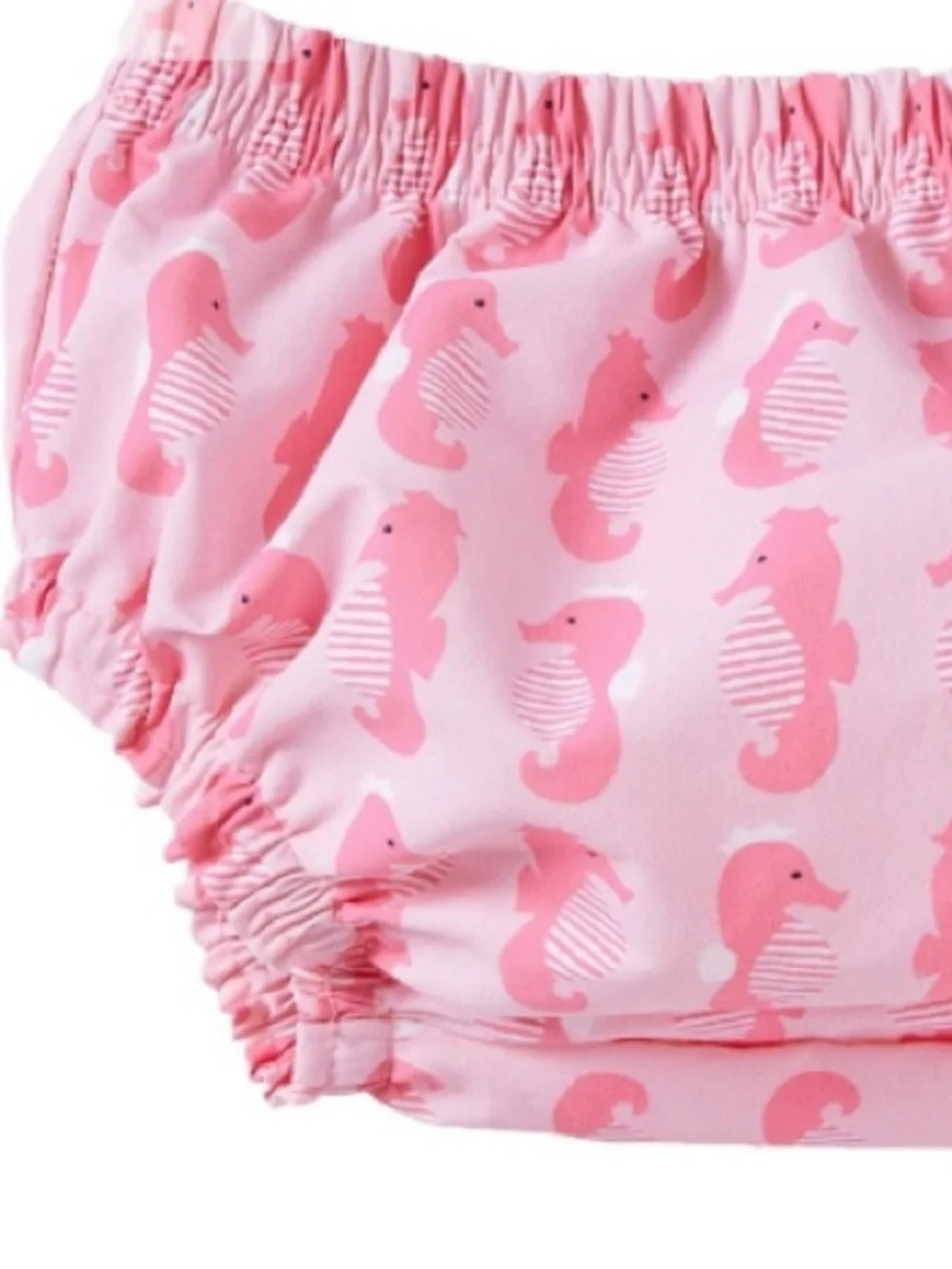 Pottery Barn Seahorse Swim Diaper Cover • Pink • Bloomers